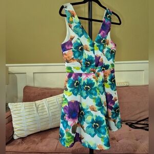 Ark & Co Floral Dress with Blue and Purple Accents